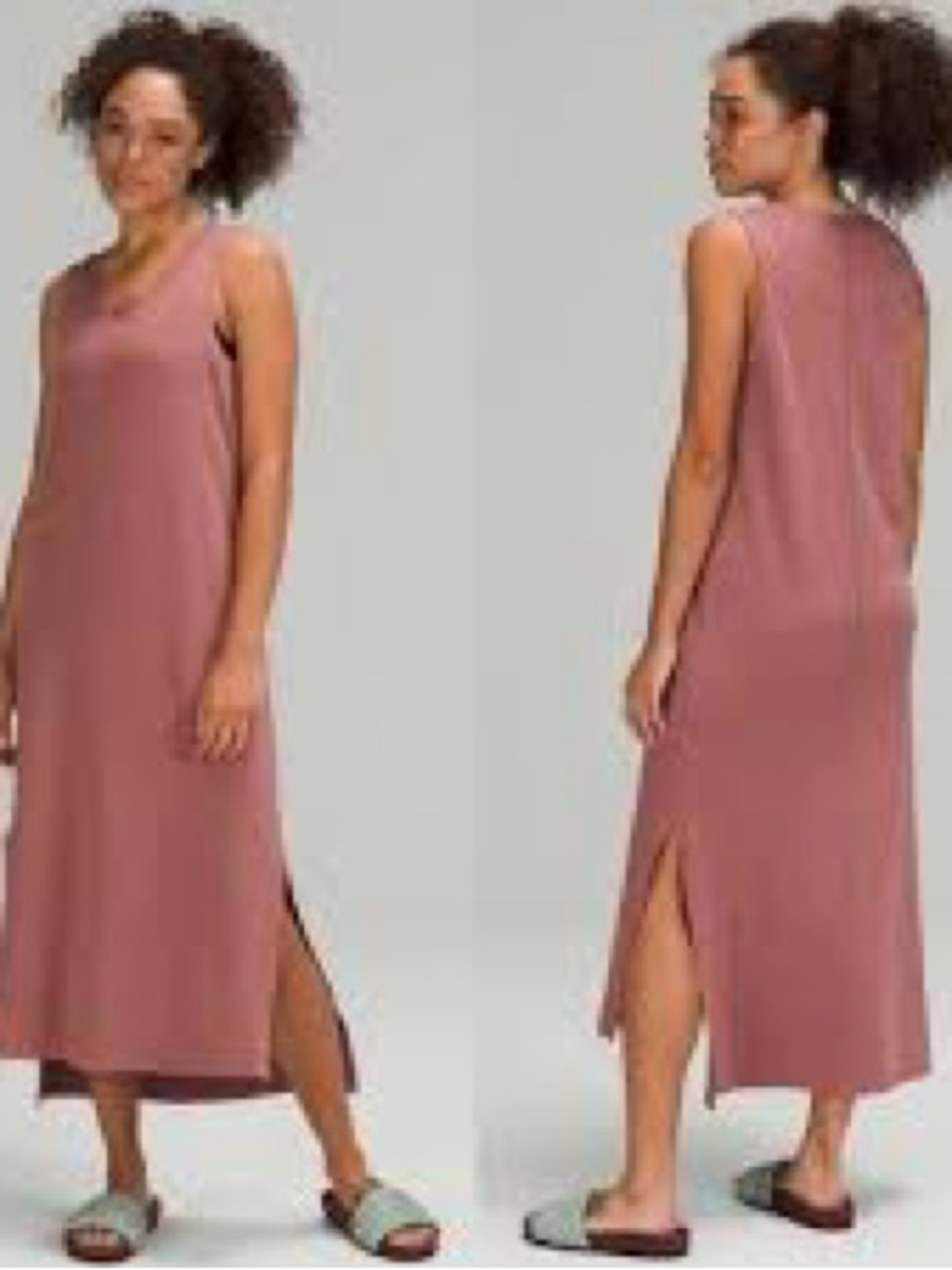 Lululemon All Yours Tank Maxi Dress Spiced Chai Vitasea Pima Cotton Size 10